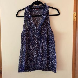 Ruffles front red, white and blue Forever 21 tank - size Large